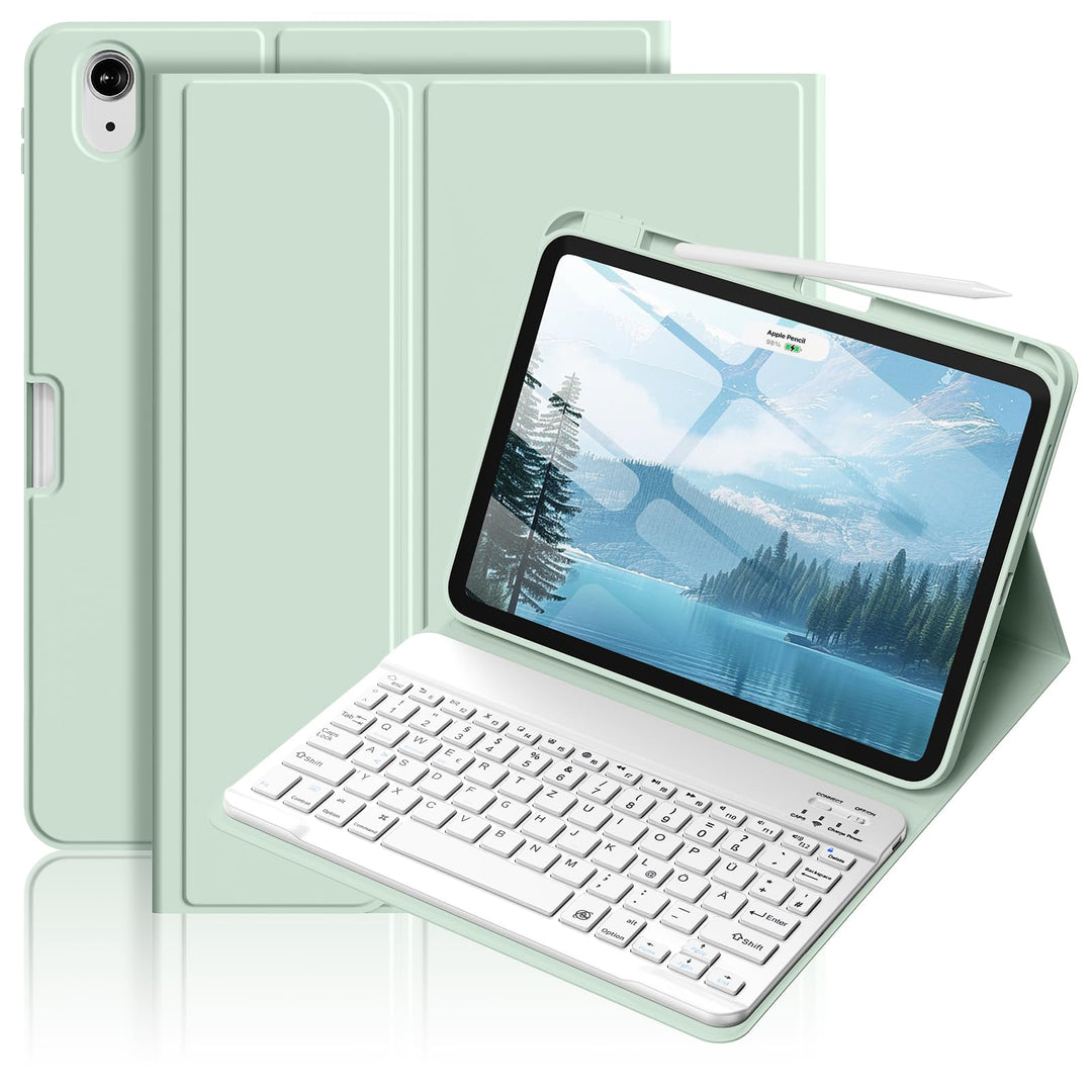 Hülle mit Tastatur für iPad Air 11 Zoll (2026 M4/2025 M3/2024 M2), iPad Air 5./4. 2022/2020 10,9 Zol