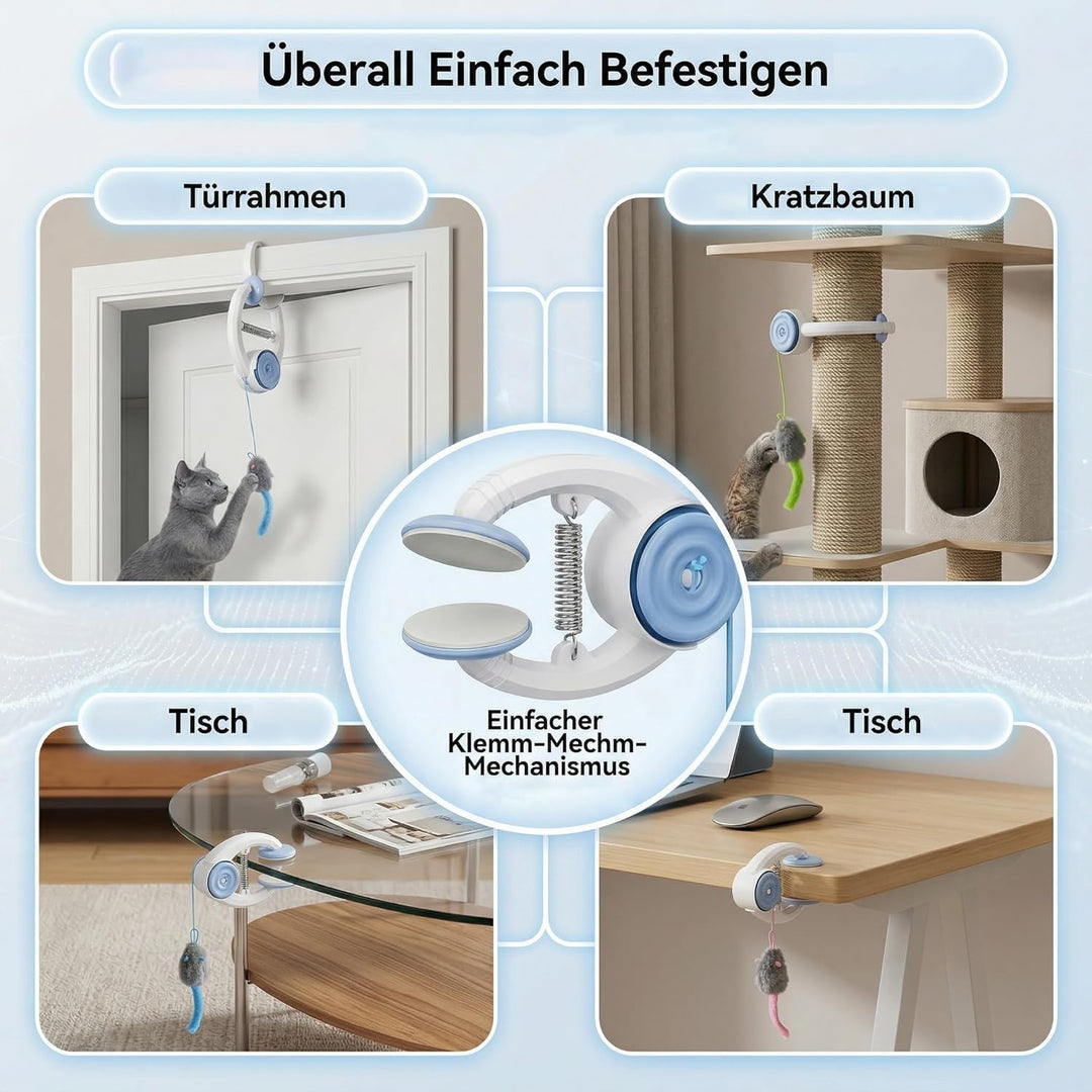Automatisches Katzenspielzeug Interaktiv für Wohnungskatzen, Hängendes Spielzeug zur Selbstbeschäfti