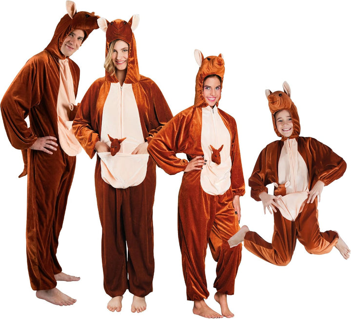 Boland 88212 - Kinderkostüm Känguru aus Plüsch, Grösse 140, für Jungen und Mädchen, Kinderfasching,