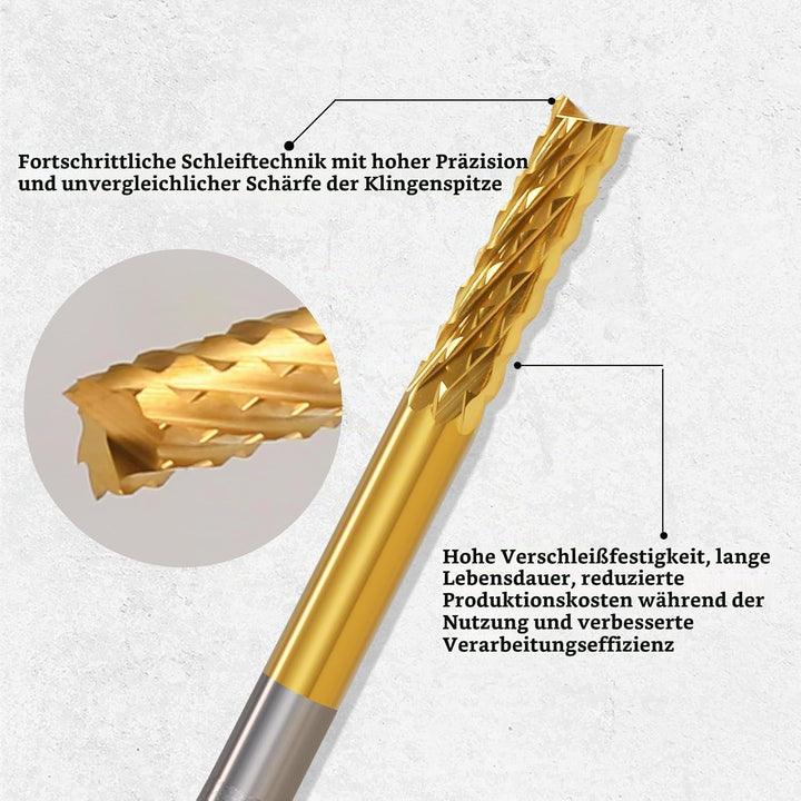 10 Stücke Hartmetall Schaftfräser, 1/8 Schaft Titan Coat CNC Fräser Stückchen Fräser Schnitzsatz, St