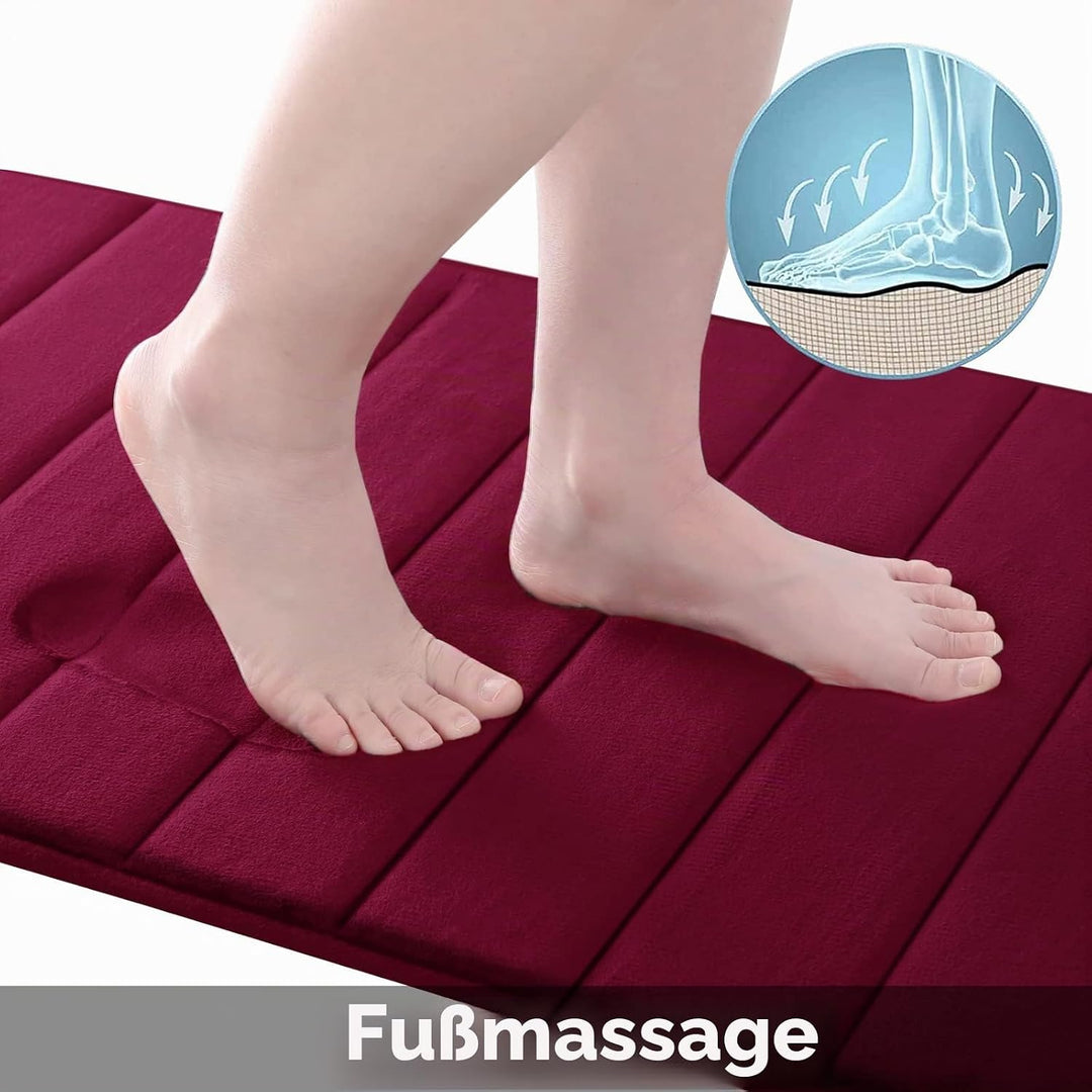 Homaxy Memory Foam Badezimmer Badteppich Saugfähige Rutschfester Badvorleger Waschbar Badematte- 43