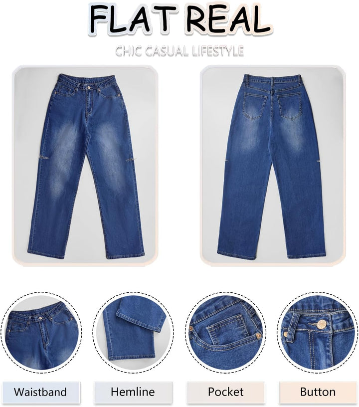 Necooer Distressed Jeans Für Damen Bell Bottom Jeans Für Damen Stretch Skinny Denim Jeans Mit Hoher