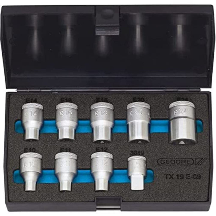Steckschlüsselsatz TX 19 E-09 9-tlg.1/2 Zoll E10-E24 GEDORE