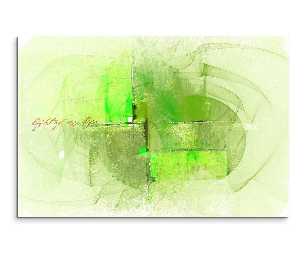 Paul Sinus Art 80x60cm Fotoleinwand Leinwanddruck Kunstdruck Wandbild grün gelb beige Formen