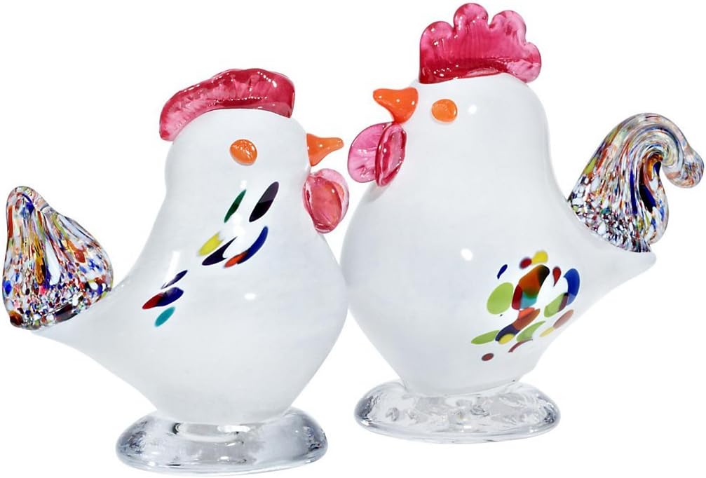 CRISTALICA Glasfigur Huhn weiss 14,5cm