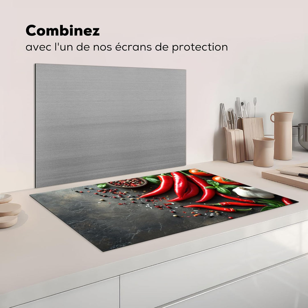 Herdabdeckplatte Einteilig Küche Herdabdeckung Induktionsfeld Ceranfeld Herdabdeckplatten Vinyl Matt