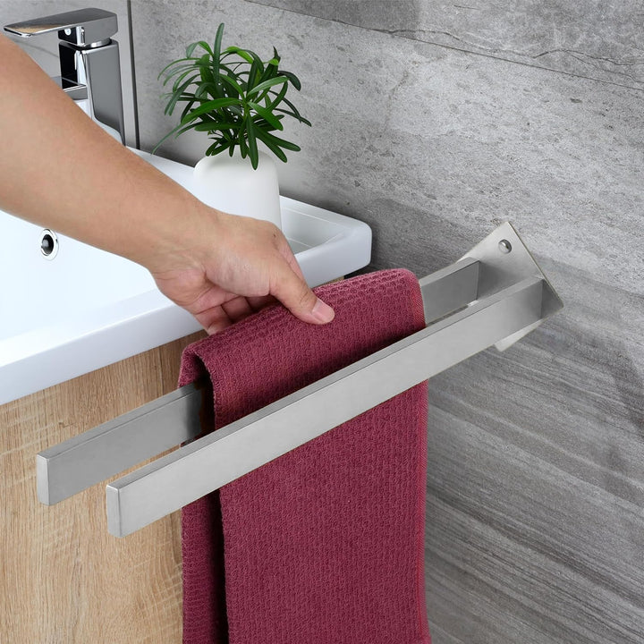 Doppelstab-Handtuchstange 40 cm, Edelstahl, Wandmontage, Handtuchstange, Bohrmontage, zweilagiger Ha