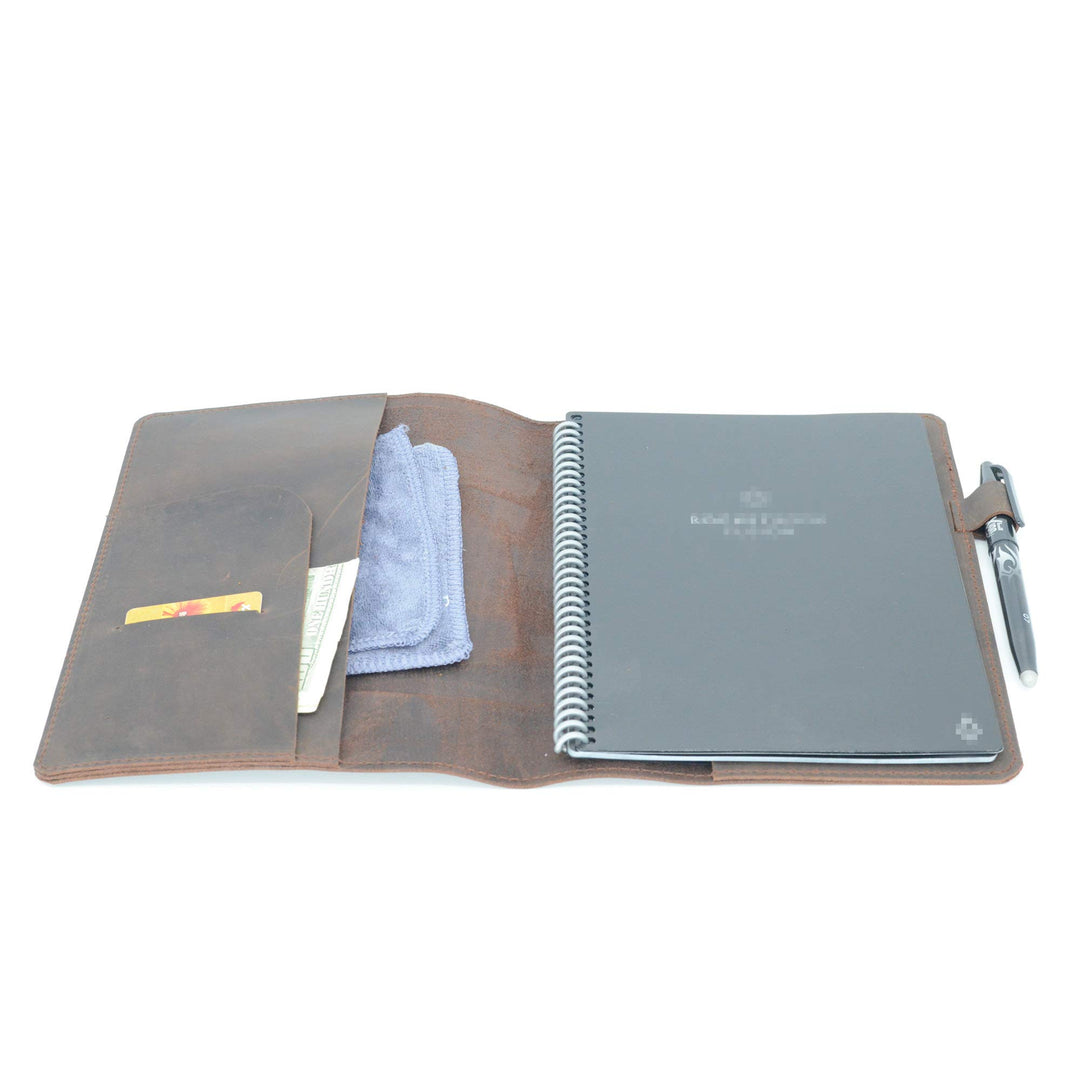 JJNUSA Kompatibel mit Rocketbook Cover Smart Business handgefertigtes Notizbuch aus echtem Leder für