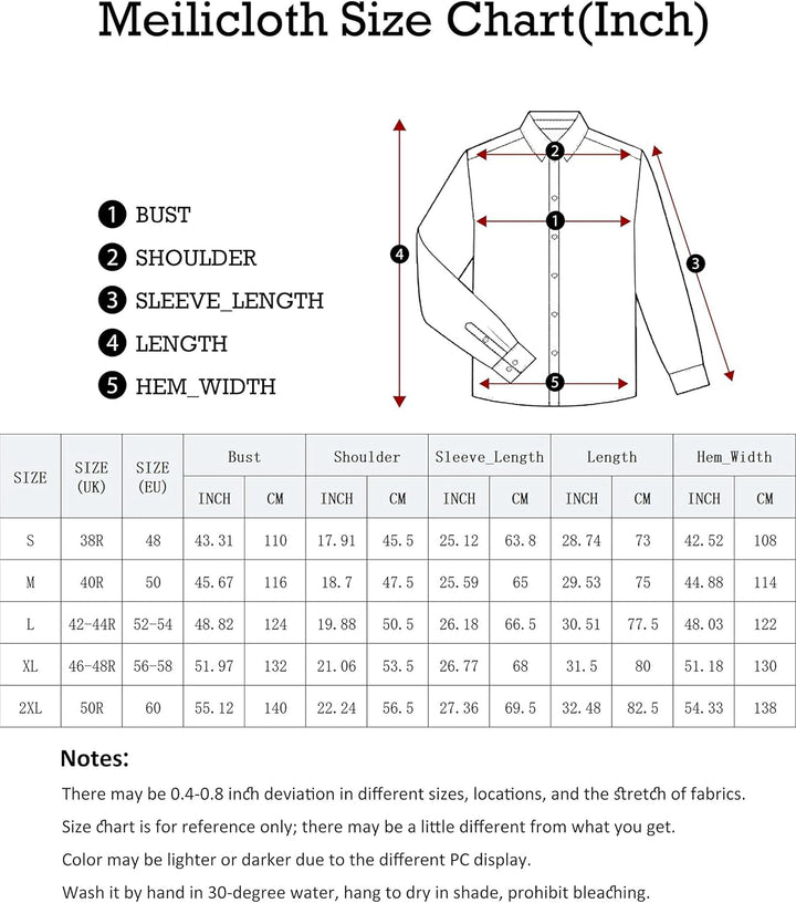 Meilicloth Herren Hemd Langarm Sommer Gestreifte Freizeithemden Casual mit Knöpfen Regular Fit XXL B