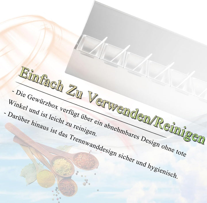 6 Gitter Gewürzbox Küche Gewürzdosen Beilagenbehälter Verdickung Edelstahl Zutatenbehälter Gewürz Be