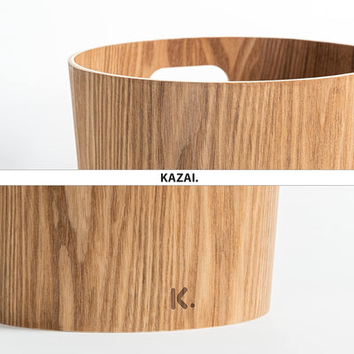 Kazai. Echtholz Papierkorb Börje | Moderner Holz Mülleimer für Büro, Kinderzimmer, Schlafzimmer u.m.