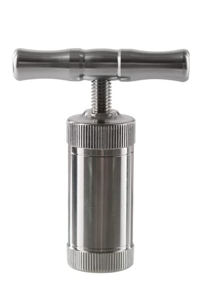 Pollenpresse aus Edelstahl, Höhe 8,5 cm, Durchmesser 2,5 cm, zur Herstellung von Coins aus Pflanzenm