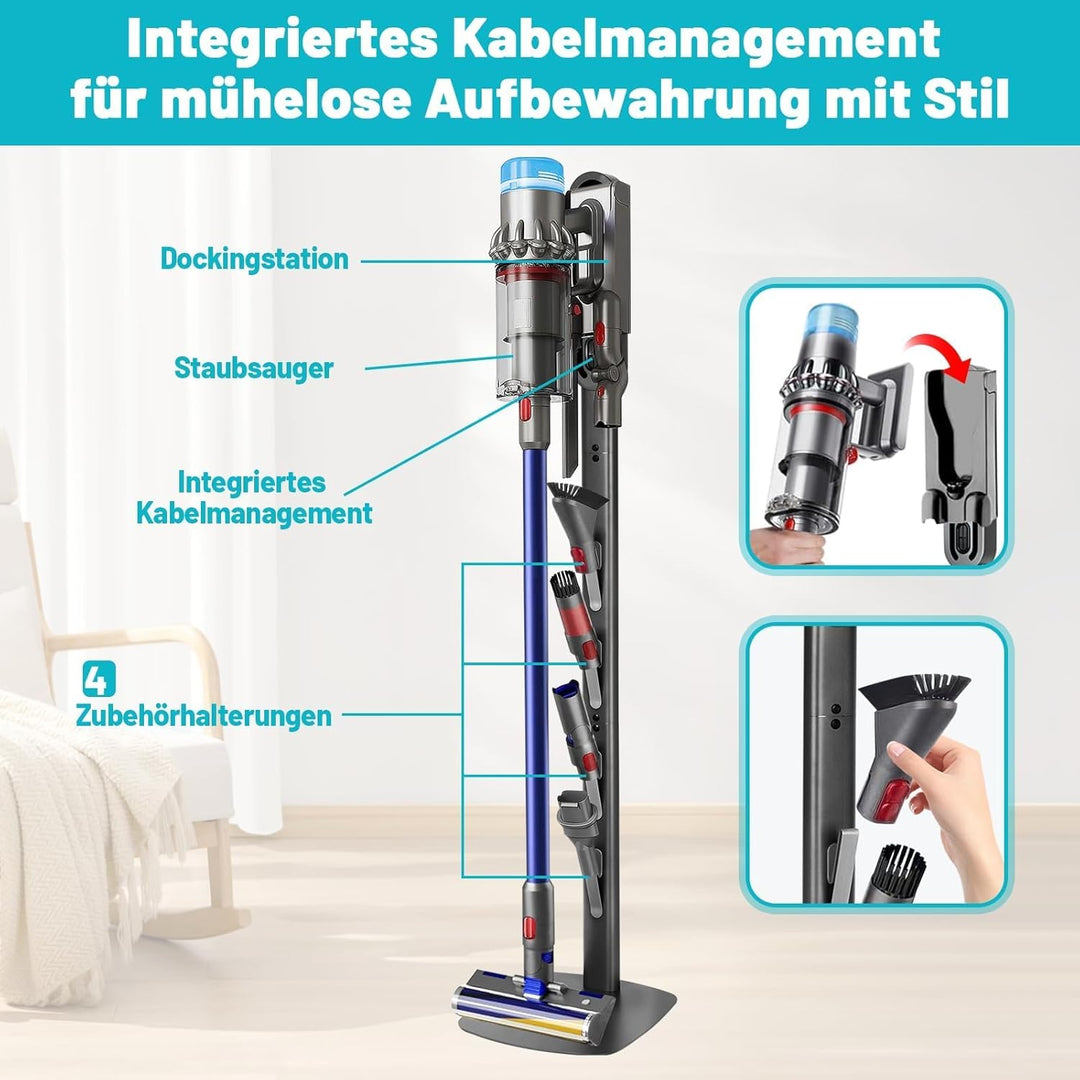 Staubsauger Halterung Ständer für Dyson Akkusauger Gen5 V15 V12 V11 V10 V8 V7 V6, Kein Bohren Bodens
