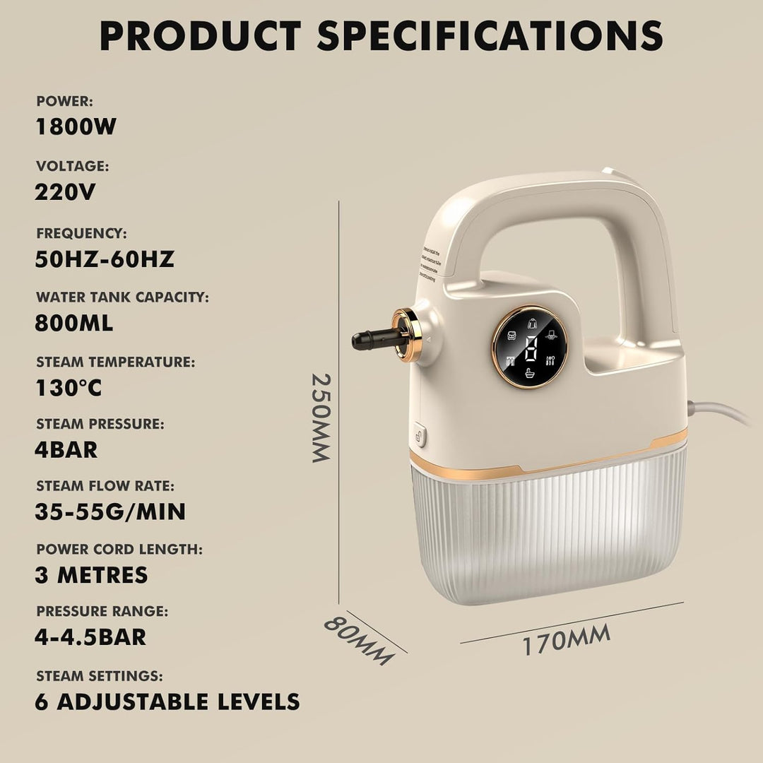 Handgehaltener Hochdruck-Dampfreiniger für die Küche und den Haushalt, 800 ml (europäischer Standard