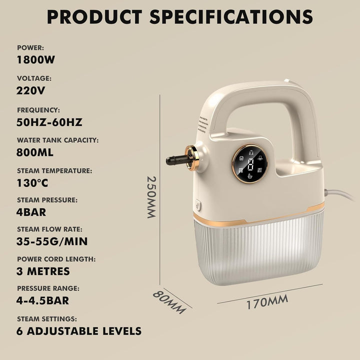 Handgehaltener Hochdruck-Dampfreiniger für die Küche und den Haushalt, 800 ml (europäischer Standard