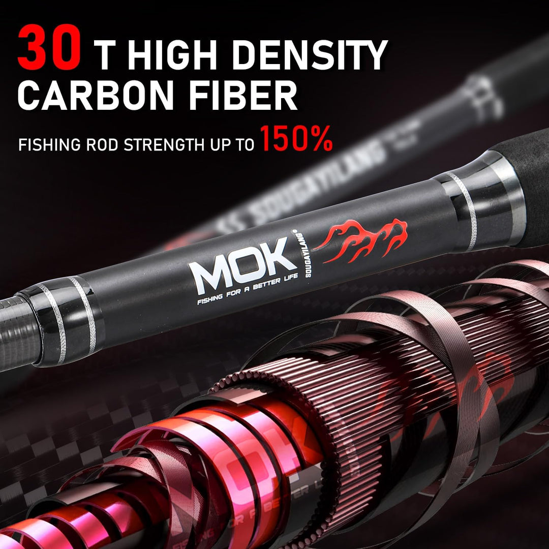Sougayilang Karpfenruten- und Rollenset, teleskopische Reiseangelruten, 4,7:1 leistungsstarke Karpfe