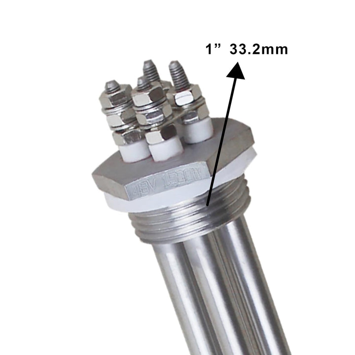 AIICIOO Heizelement Edelstahl 1 Zoll 2U 24V 1200W, 24V 1200W