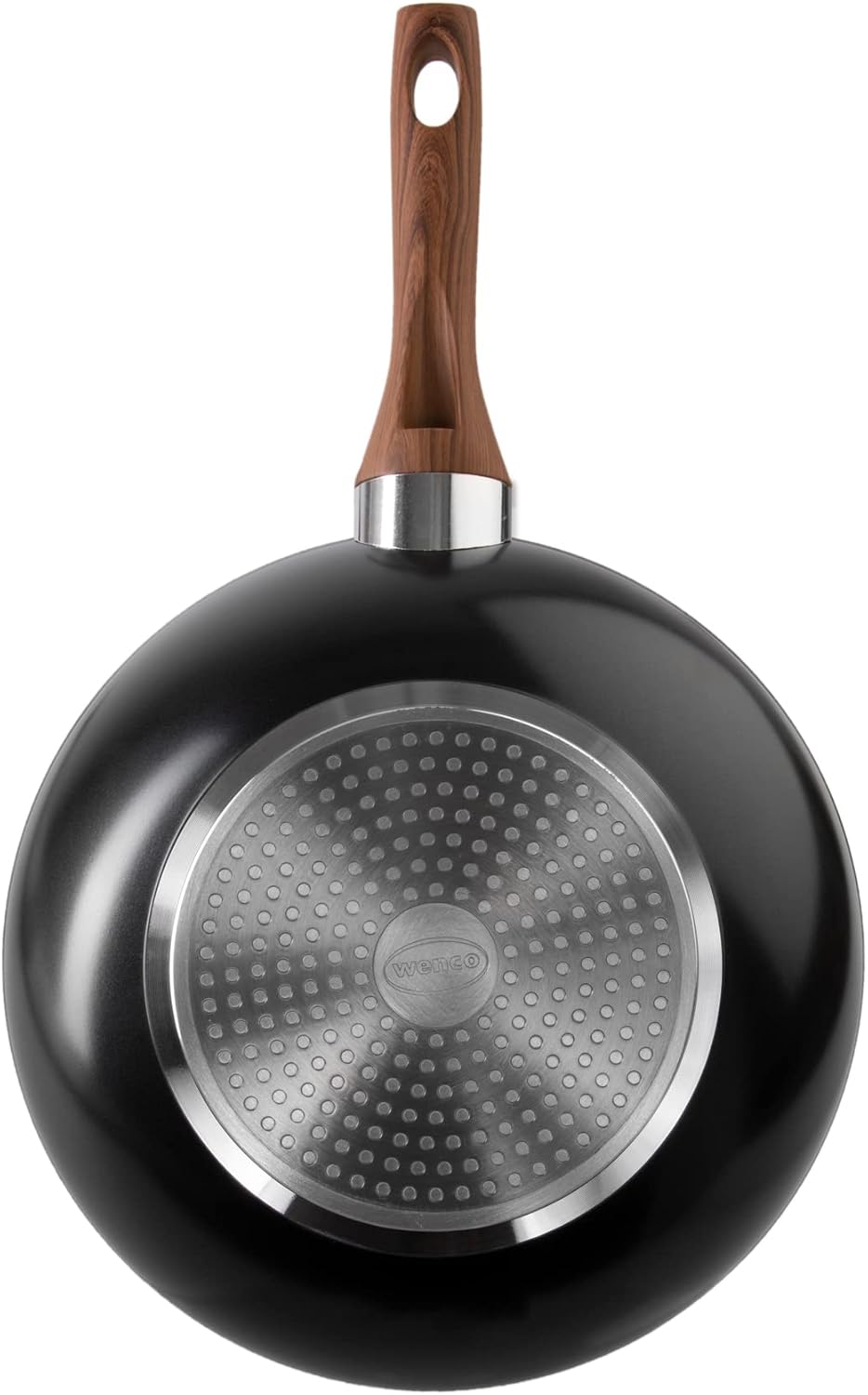 Wenco Wok-Pfanne, Ø 28 cm, Induktionsgeeignet, Aluminium mit PFOA-freier Antihaftbeschichtung, Schwa