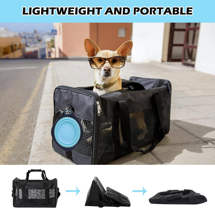 BYZESTY Transportbox Katze Hund Katzentransportbox Hundebox Faltbar Hundetransportbox Katzen Transpo