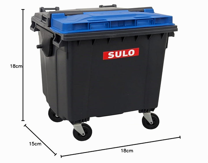 Sulo Mini Mülltonne Container 1100L Nachbildung | Tisch-Mülleimer Klein | Desktop Büro Schreibtisch