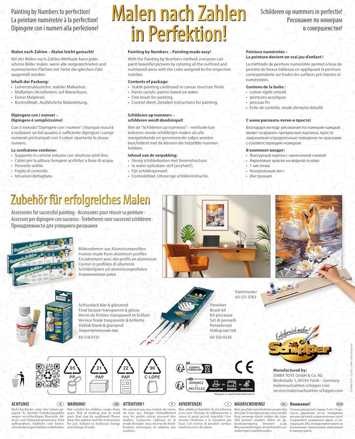 Schipper 609240923 Malen nach Zahlen – Verliebte Schwäne - Bilder malen für Erwachsene, inklusive Pi