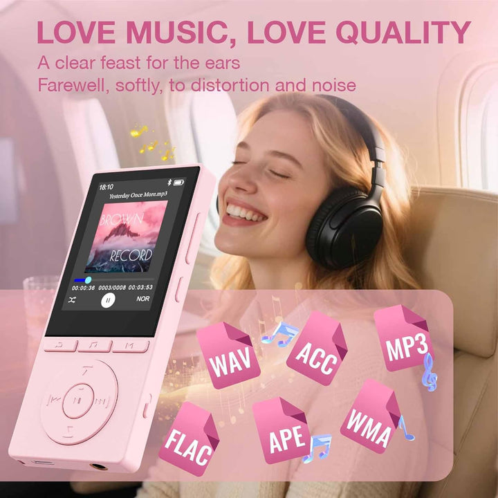 64GB MP3 Player with Bluetooth 5.3, Music Player with HiFi Sound for Sports Runners, 2.4" Screen MP3