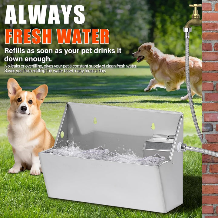 Wasserspender für Hunde, 8 Liter automatischer Trinkbrunnen aus Edelstahl, Wassernapf für mittelgros