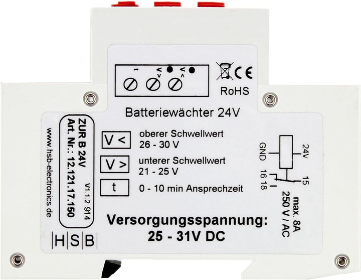 Offgridtec© Spannungsüberwachung 24V - Tiefenentladeschutz Überspannungsschutz, 24V