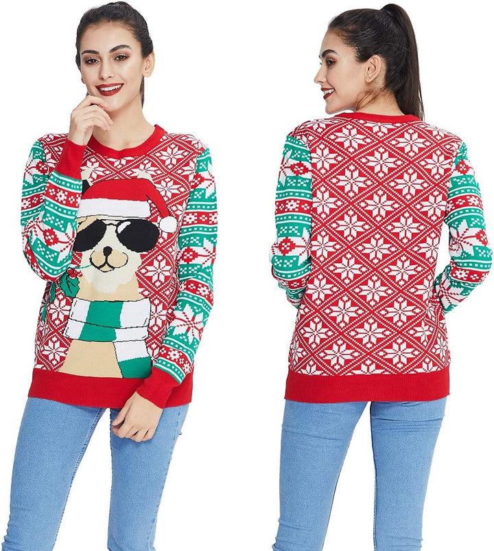 Goodstoworld Unisex Ugly Christmas Sweater Herren Weihnachtspullover Neuheit Dinosaurier Faultier Ka