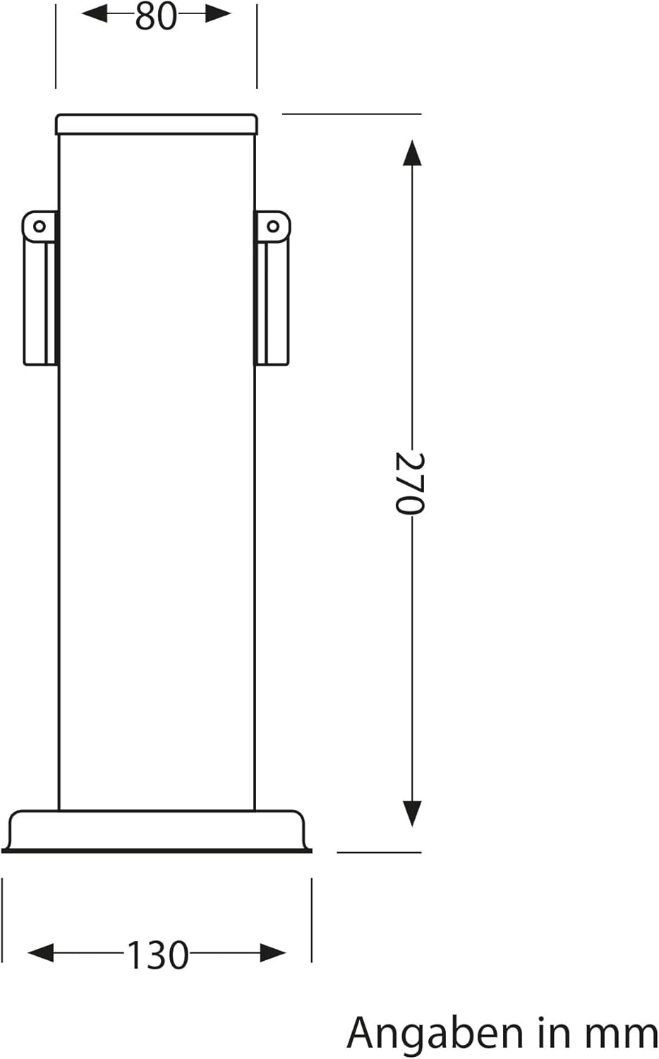 ledscom.de Garten Steckdosensäule POLLY, Outdoor, IP44, 2-fach, braun, eckig, 27 cm, 3 Stk. 3 Stück