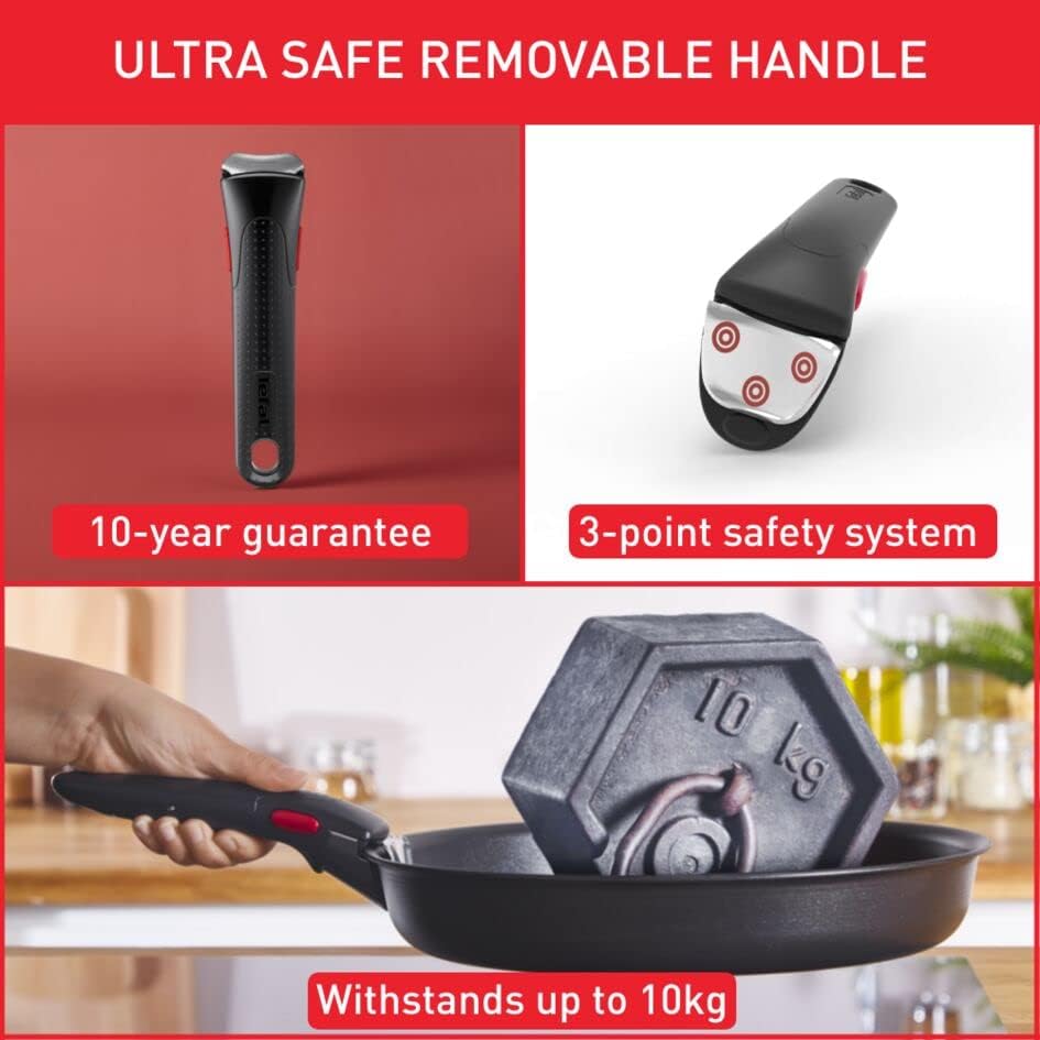 Tefal Ingenio Easy ON Töpfe & Pfannen-Set, 10-teilig, stapelbar, abnehmbarer Griff, platzsparend, an