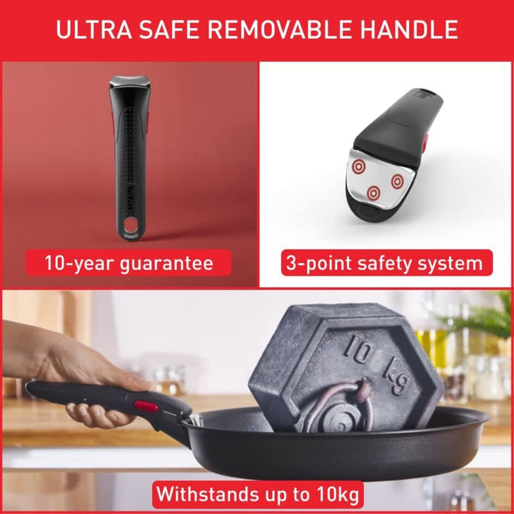 Tefal Ingenio Easy ON Töpfe & Pfannen-Set, 10-teilig, stapelbar, abnehmbarer Griff, platzsparend, an
