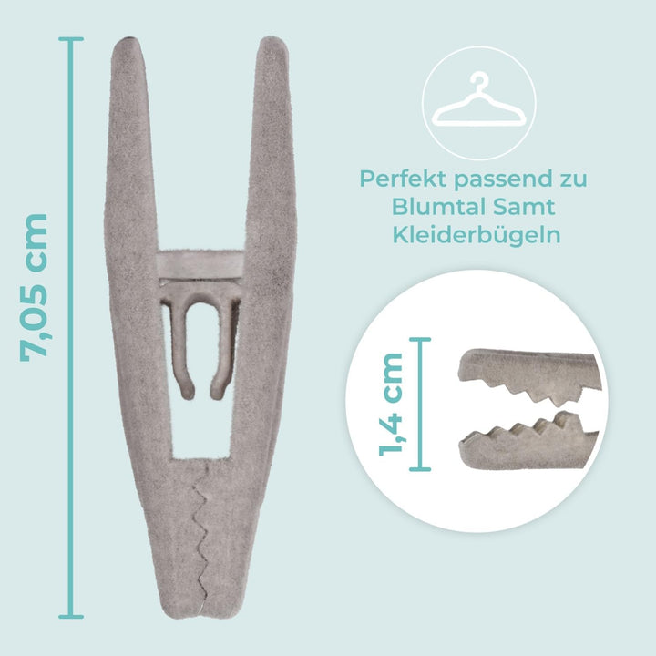 Blumtal Kleiderbügel 30 Stück Mit Clips - 360° Drehbar, Platzsparend, Rutschfest - Mit Klammern für