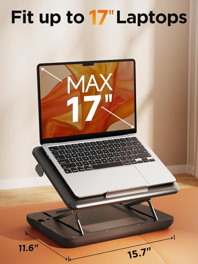 Laptopunterlage mit Höhenverstellbar, SAIJI laptopkissen für Laptop bis 17 Zoll, Tablet und Telefon,