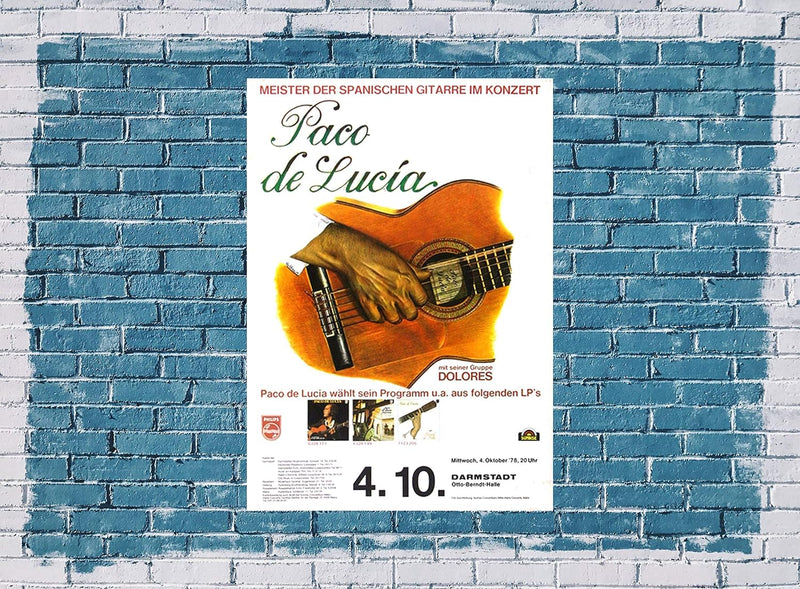 Paco de Lucía - Manuel De Falla, Darmstadt 1978 » Konzertplakat/Premium Poster | Live Konzert Verans