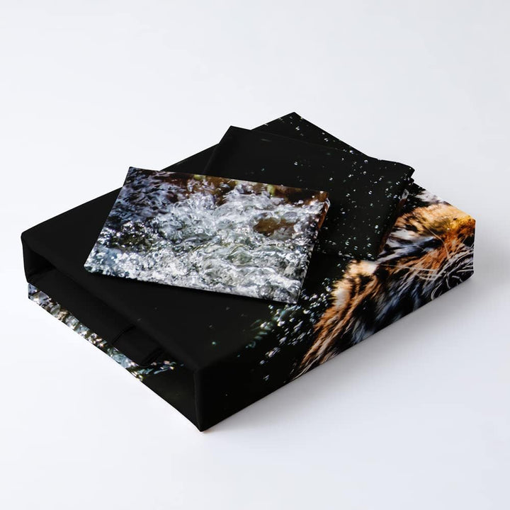 DXHOME Bettwäsche 155x220 Tiermotiv Tiger 3D Effekt Bettzeug Weich Hochwertig Schwarz Gelb Mikrofase