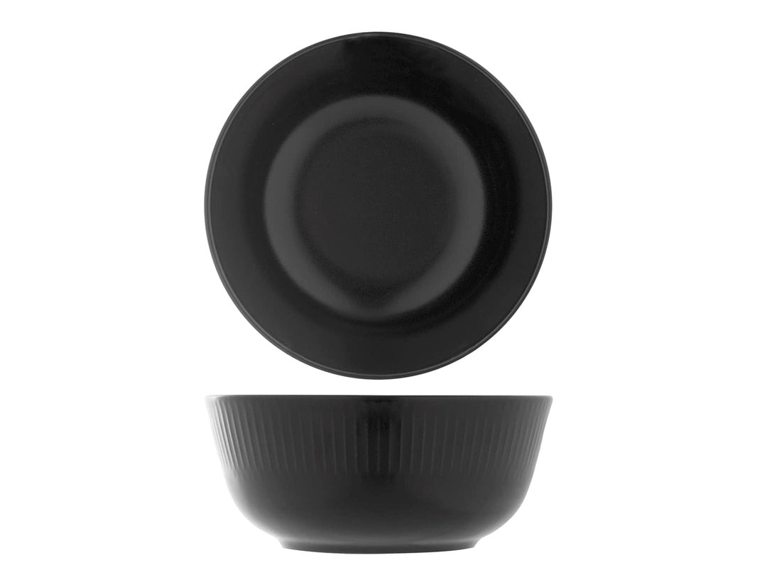 H&h set 6 calotte in stoneware quebec nero cm14,5