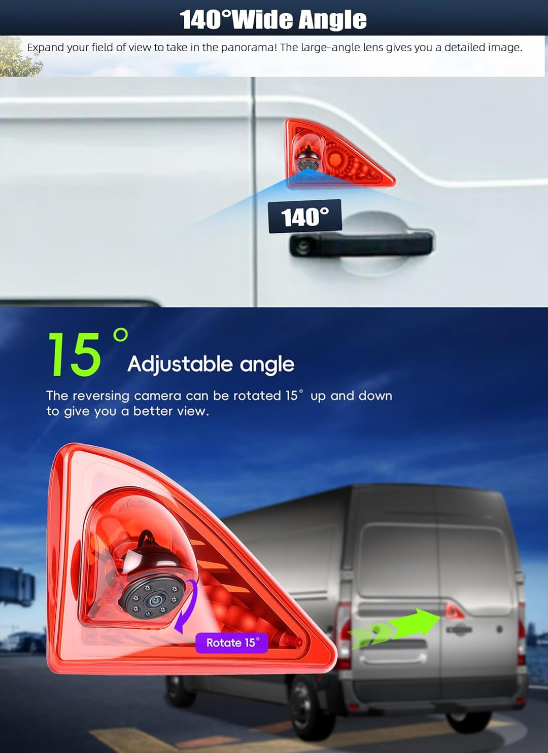 CAMECHO 720P HD Rückfahrkamera für Nissan NV400 2010-2016/ Opel Movano 2010-2016/ Renault Master 201