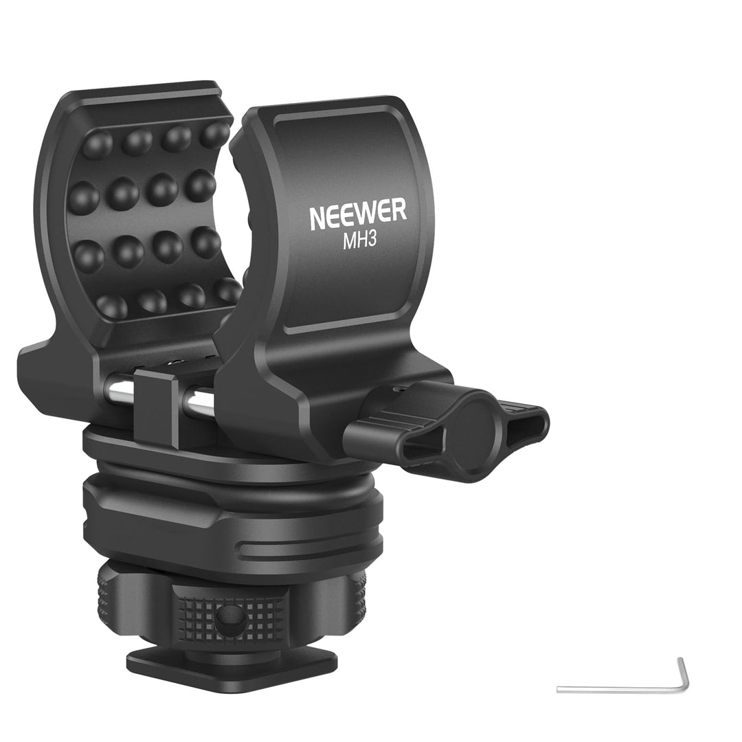 NEEWER Mikrofon Halterung mit Cold Shoe Adapter, geräuschdämpfende und stossdämpfende Microphone Mou