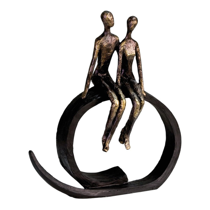 Casablanca Deko Skulptur Figur - Liebe & Partnerschaft - Höhe 35 cm Höhe 35 cm Bronze, Schwarz, Höhe