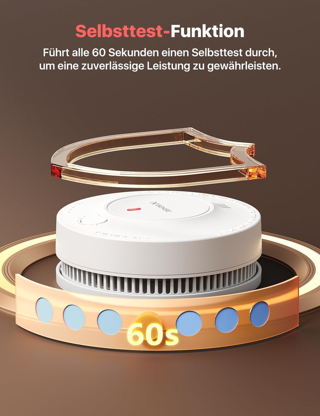X-Sense Verbesserter Rauchmelder 10 Jahre Batterie, Feuermelder mit fotoelektrischem Sensor, EN14604