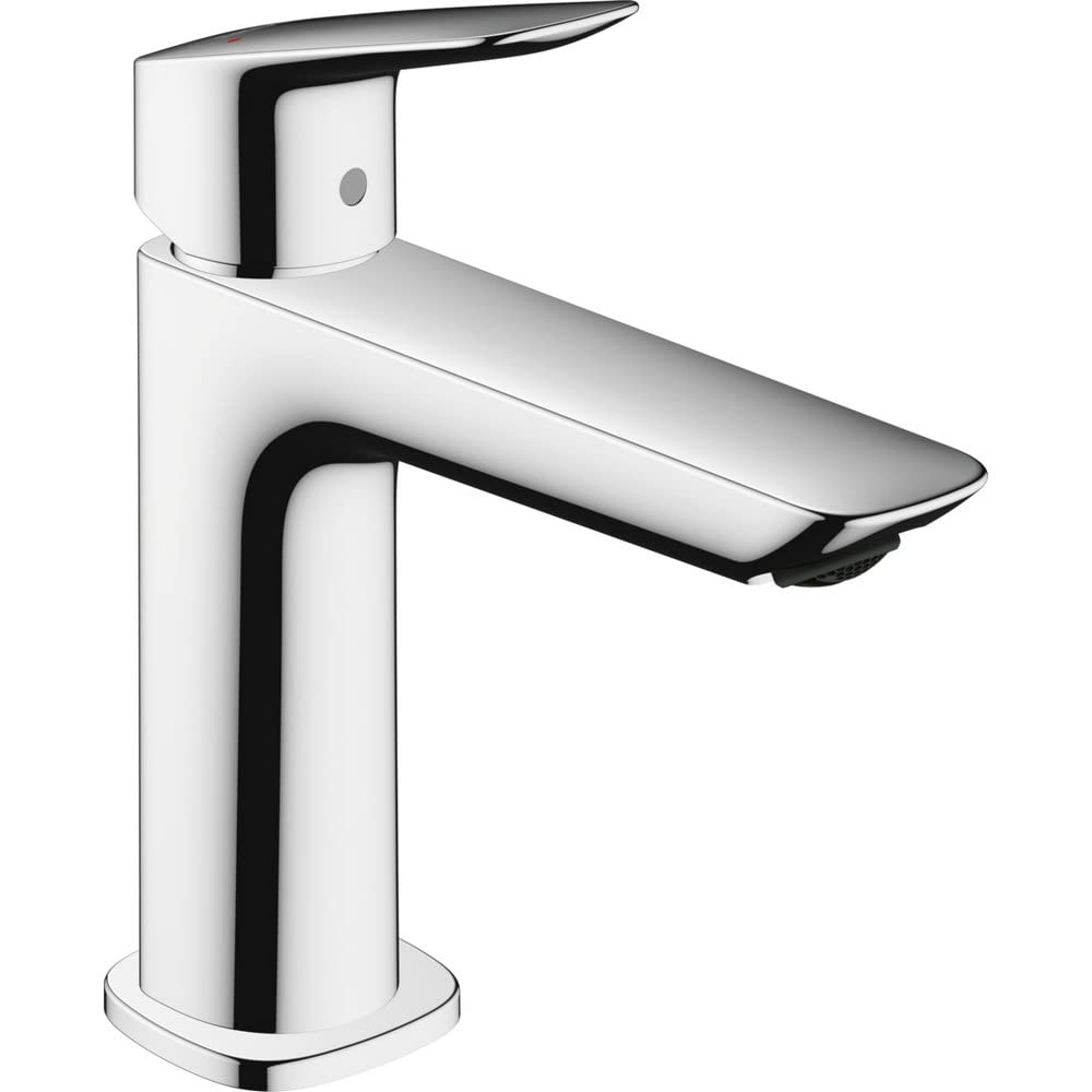 hansgrohe Waschtischarmatur Logis, Wasserhahn Bad mit Auslauf Höhe 110 mm, Badarmatur wassersparend,
