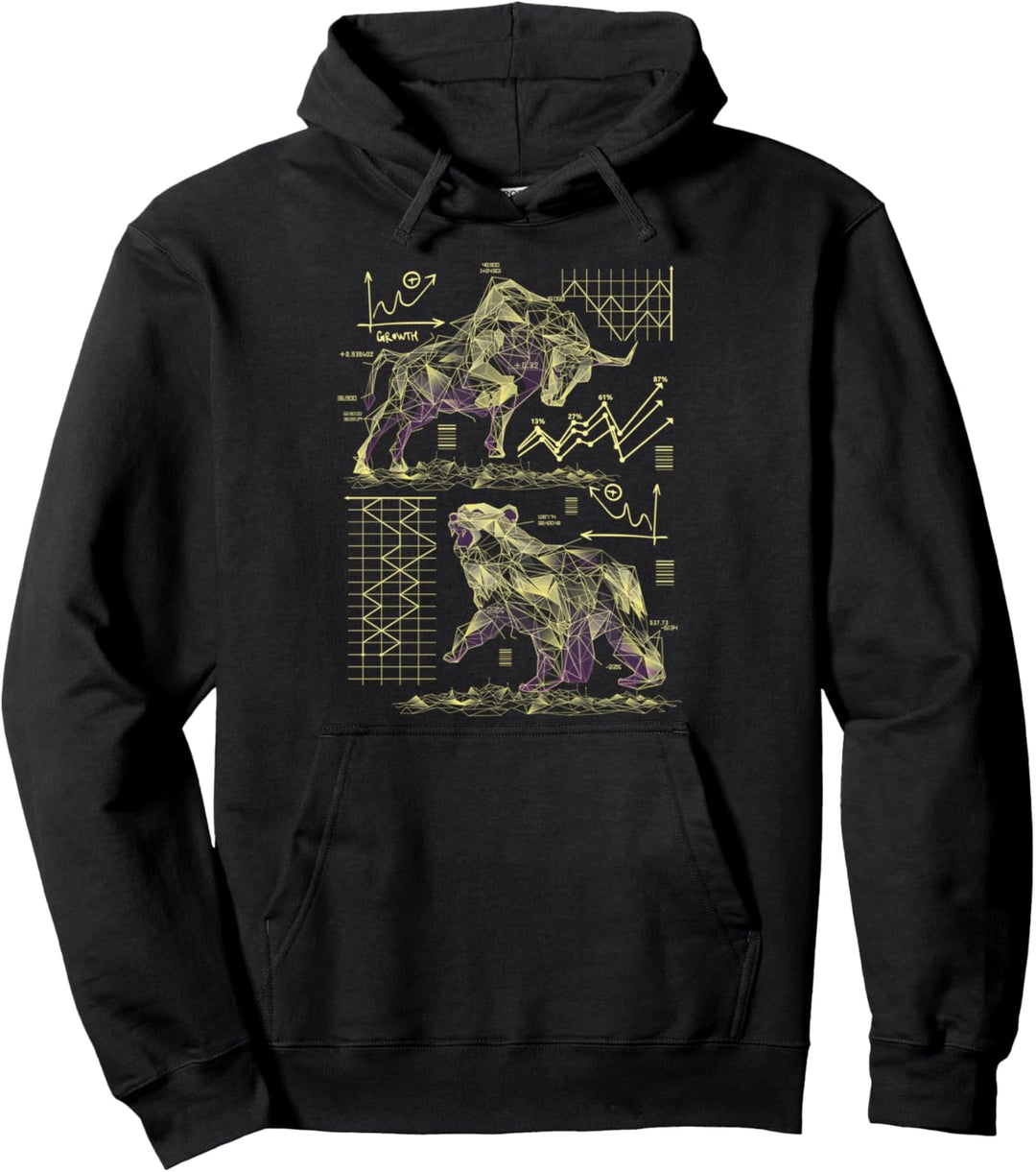 Shareholder Bulle Bär Börse Aktienmarkt DAX Aktien Trader Pullover Hoodie