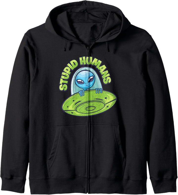 Stupid Human UFO Aliens UAP Extra Extraterrestrischer Raum Kapuzenjacke