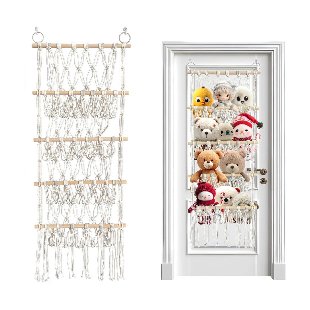 Kuscheltier Aufbewahrung,Bohemian-Stil 4 Lagen Stofftier Aufbewahrung Kuscheltiere Kuscheltier Regal