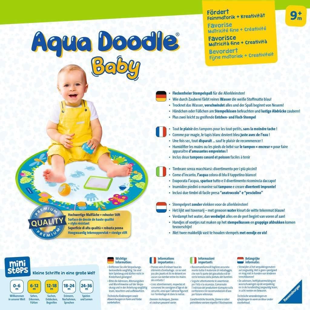 Ravensburger ministeps 4181 Aqua Doodle Baby - Fleckenfreies Stempeln mit Wasser - Erstes Stempelset