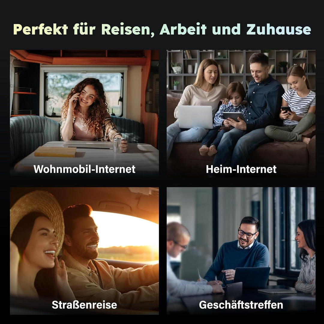 GlocalMe U3 4G LTE Mobiler WLAN Router, MIFI mit 1GB globalen Daten und 8GB EU Daten, Keine SIM-Kart
