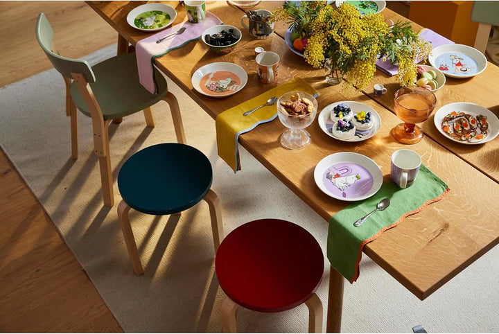 Arabia 1057215 MOOMIN PLATES Teller, Porzellan, 19 cm 19 cm Orange/Abendrot im Zickzackmuster (Sunse