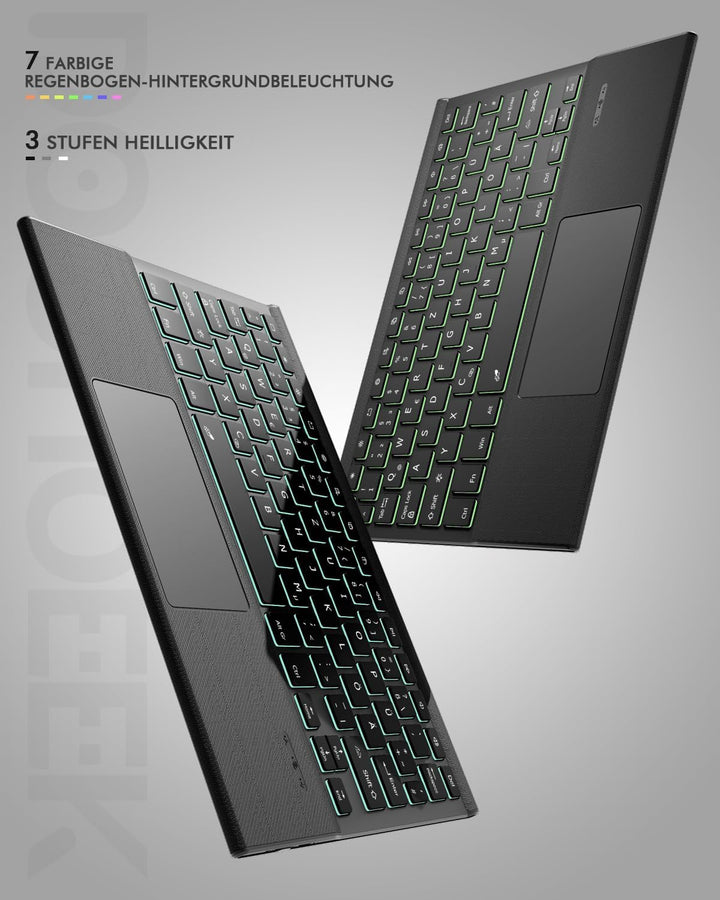 Doohoeek Schutzhülle mit Tastatur für Samsung Galaxy Tab A11+ Plus 11 Zoll 2025/ A9+ Plus 2023, Blue