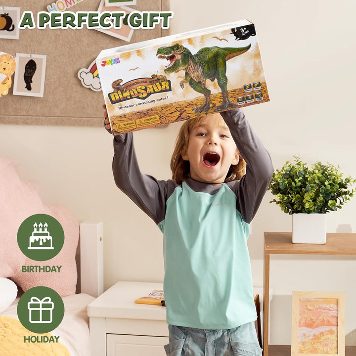 JOYIN Kinder LED Ferngesteuertes Dinosaurier Spielzeug, Elektronik T-Rex Dino Spielzeug mit Gehen, B